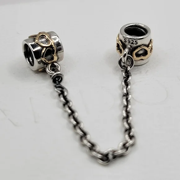 Authentic Pandora SAFETY CHAIN WITH 14k GOLD - Picture 4 of 4